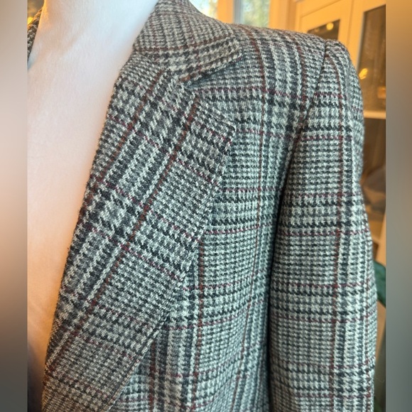 Vintage 80’s Casa de Lana 100% Virgin Wool Gray Plaid Jacket Blazer Size 5/6 - Picture 6 of 15